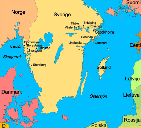 South Sweden and the countries around